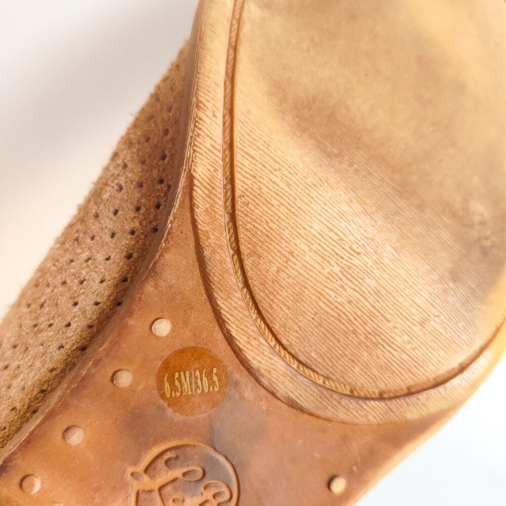 Lucky Brand Booties Bailey Perforated Camel Tan Suede Ankle Boots Size 6.5 M - Picture 10 of 10